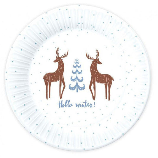 Produktbild: Weihnachten Hello Winter Pappteller 6 Stück 18 cm