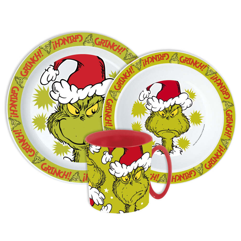 Produktbild: Der Grinch Christmas Mischief Geschirrset mit Becher 390 ml