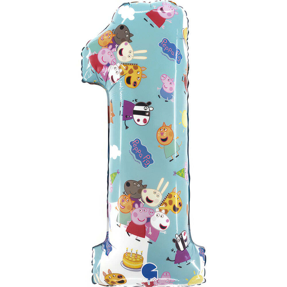 Produktbild: Peppa Wutz Blue Zahlen-Folienballon 1 66 cm