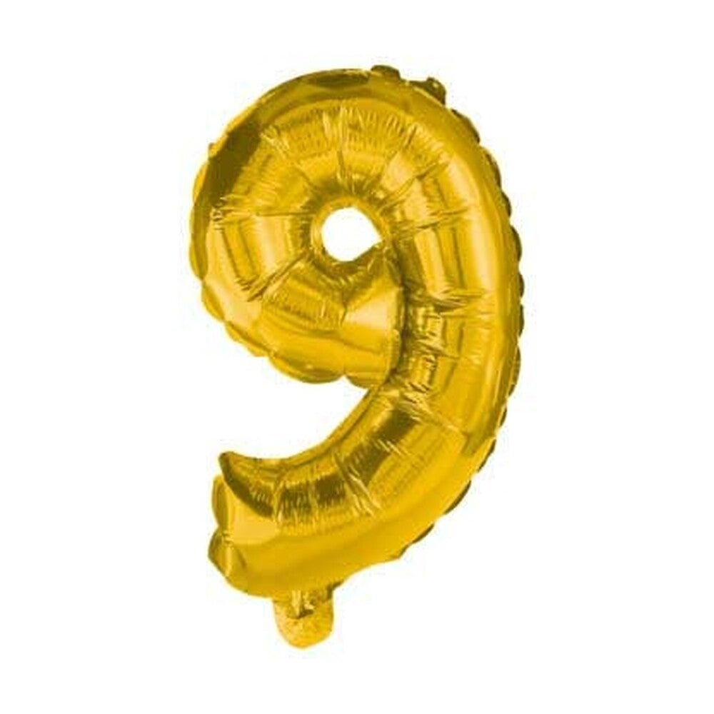 Produktbild: Nummer Gold Riesen-Zahlen-Folienballon 9 85 cm