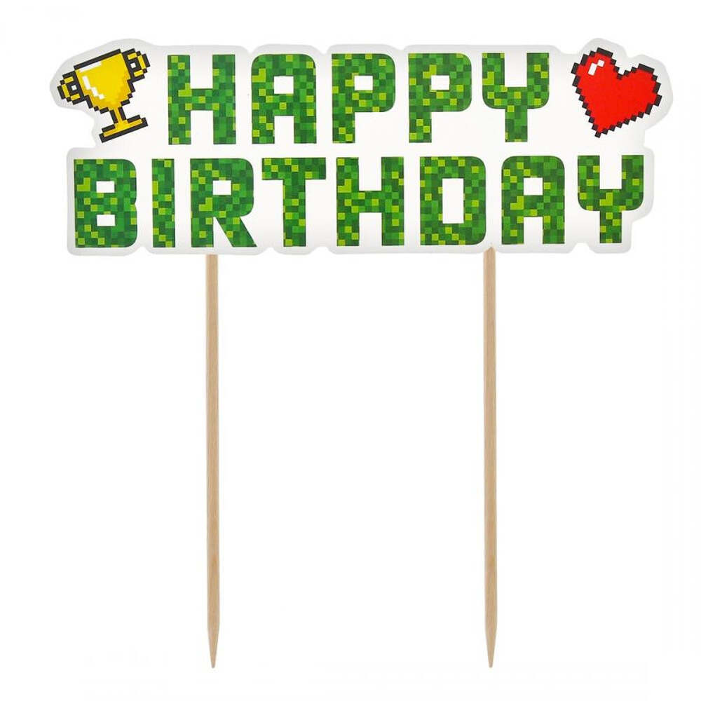 Produktbild: Gamer Game On Happy Birthday Torten-Deko – 14,5 cm