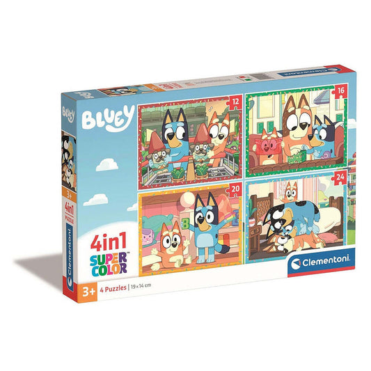 Produktbild: Bluey 4-in-1 Kinderpuzzle Clementoni – 12, 16, 20 & 24 Teile