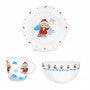 Sandmännchen Porzellan Kindergeschirr set – 3-teiliges Essgeschirr Set mit Teller, Schüssel & Becher