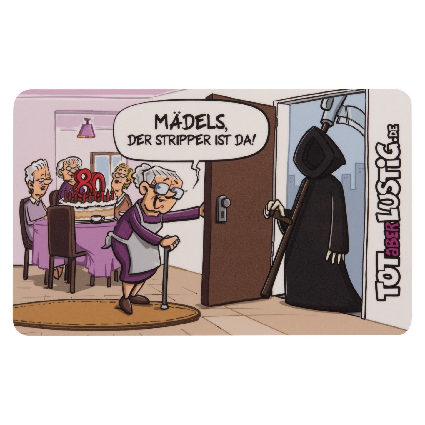 Frühstücksbrettchen „Der Stripper ist da“