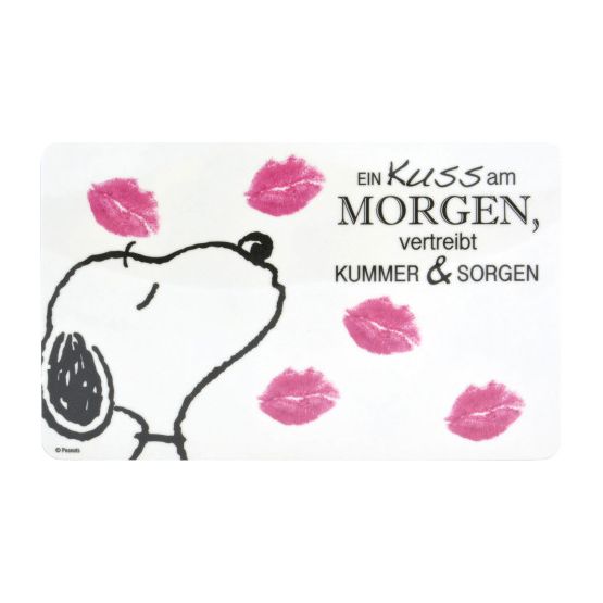 Frühstücksbrettchen „Kuss am Morgen“ – robustes Schneid- & Servierbrett aus Kunststoff (23,5 × 14,5 cm)