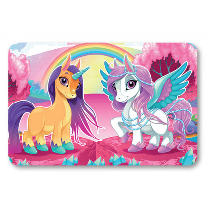 Einhorn Tischunterlage – 43 × 28 cm Kunststoff Platzset für Kinder