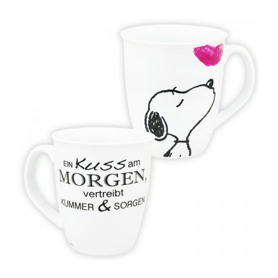Peanuts Tasse „Ein Kuss am Morgen“