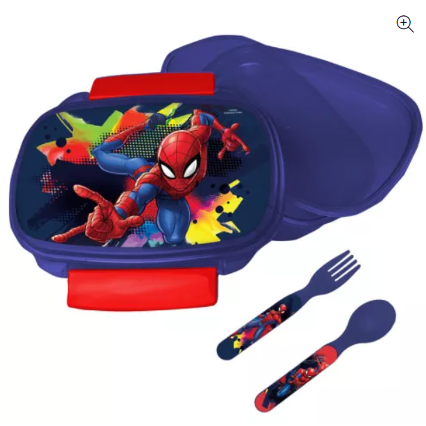Spiderman Splotch Brotdose + Besteckset