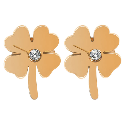 Edelstahl Ohrstecker Kleeblatt | Schmuck Kinder & Damen