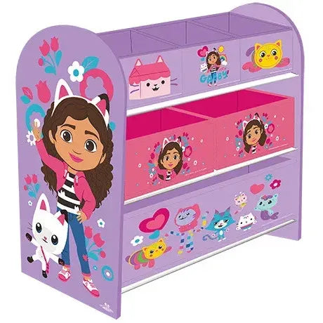 Gabby’s Dollhouse Schubladenschrank mit 6 Boxen – Kinder Aufbewahrungsregal
