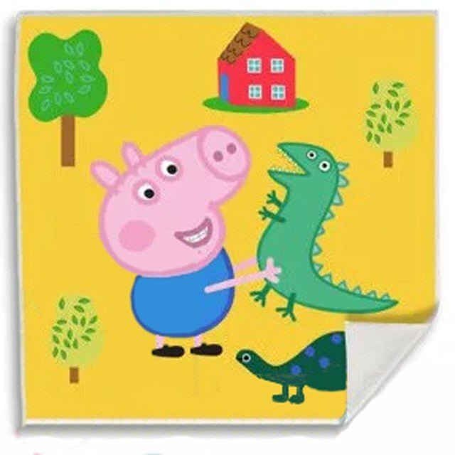 Peppa Wutz Dino Magisches , Gesichtshandtuch Gesichtstuch für Kinder aus Baumwolle – 30 × 30 cm