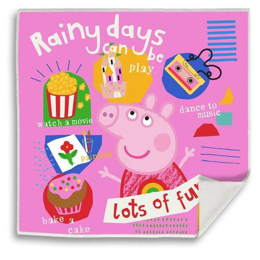 Peppa Wutz Rainy Fun Magisches Gesichtstuch für Kinder aus Baumwolle – 30 × 30 cm