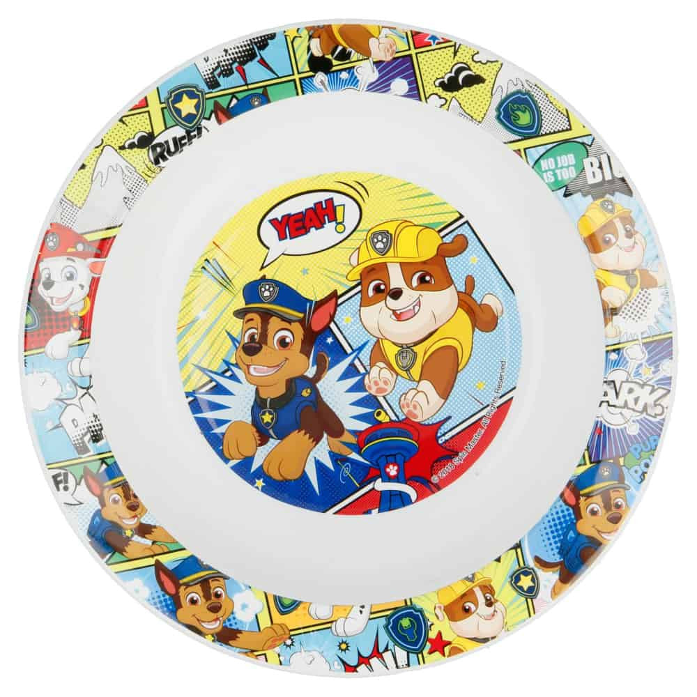 Paw Patrol Comic Micro Deep Plate for Kids, Plastic - 16 cm