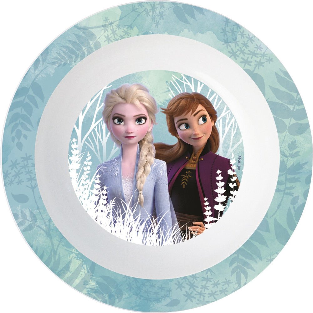 Disney Eiskönigin Micro Suppenschüssel Flacher Teller für Kinder aus Kunststoff – 16 cm