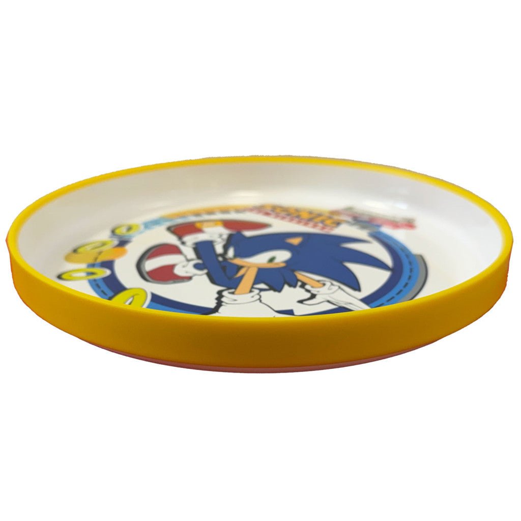 Sonic the Hedgehog Rings rutschfester Mikroflachteller Flacher Teller für Kinder aus Kunststoff – 19,5 cm