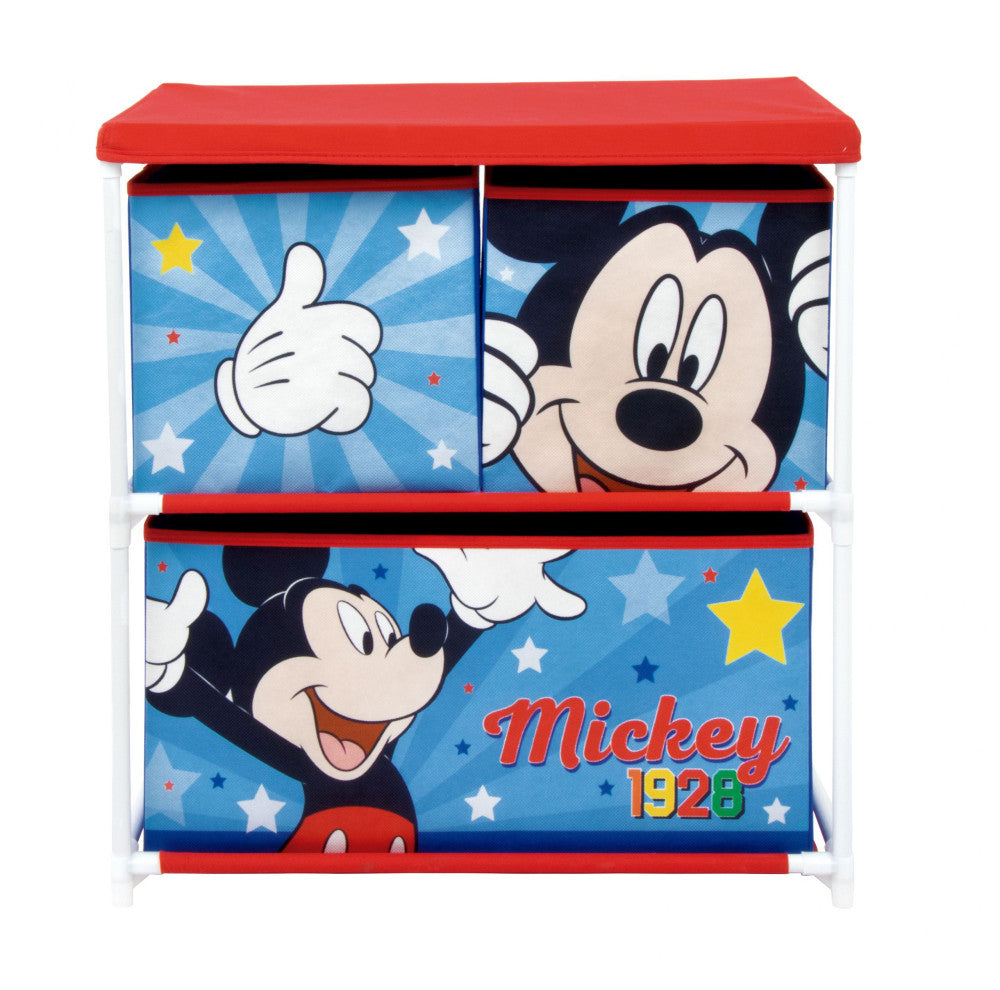 Disney Mickey Star Spielzeuglagerregal mit 3 Fächern Spielzeugregal für Kinder – 53 × 30 × 60 cm