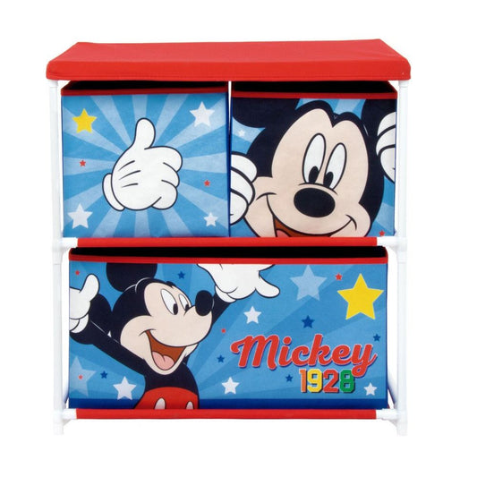 Disney Mickey Star Spielzeuglagerregal mit 3 Fächern Spielzeugregal für Kinder – 53 × 30 × 60 cm