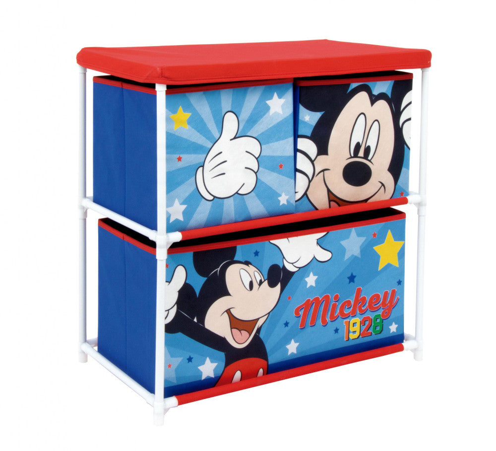 Disney Mickey Star Spielzeuglagerregal mit 3 Fächern Spielzeugregal für Kinder – 53 × 30 × 60 cm