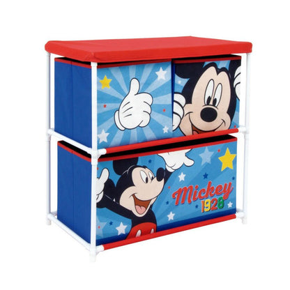 Disney Mickey Star Spielzeuglagerregal mit 3 Fächern Spielzeugregal für Kinder – 53 × 30 × 60 cm