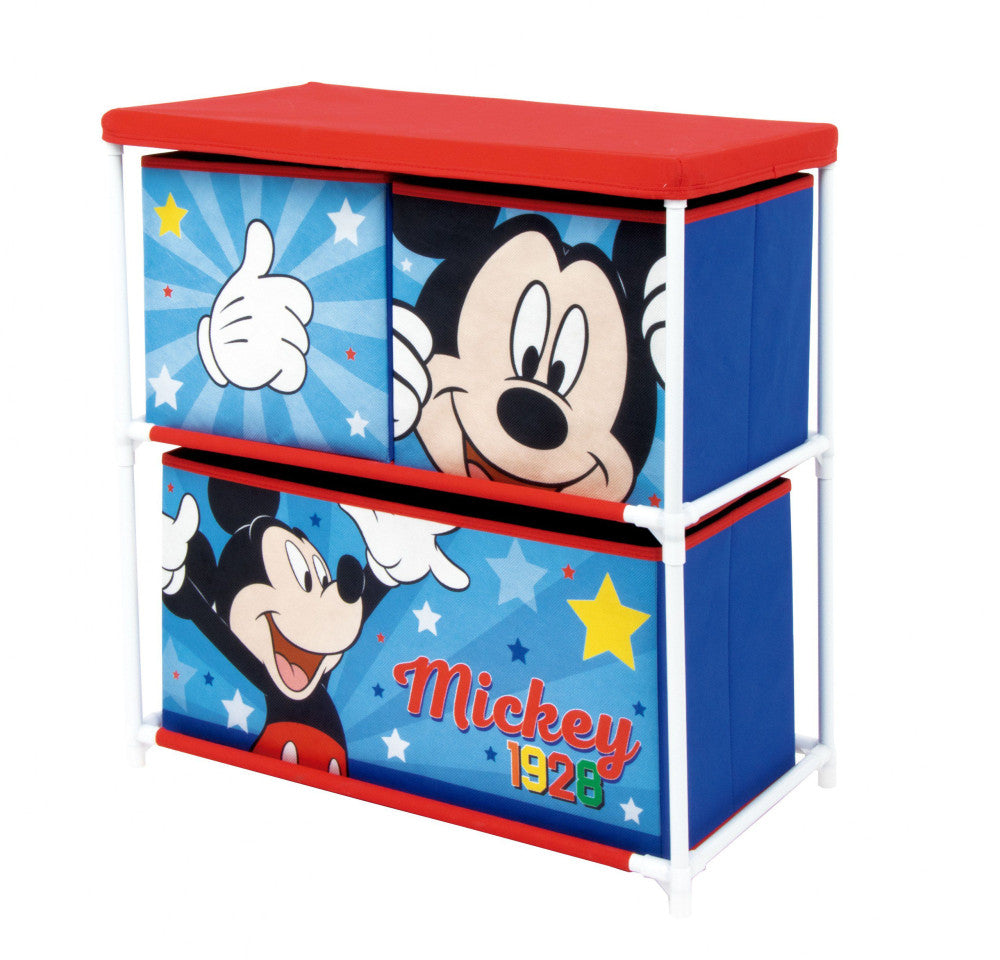 Disney Mickey Star Spielzeuglagerregal mit 3 Fächern Spielzeugregal für Kinder – 53 × 30 × 60 cm