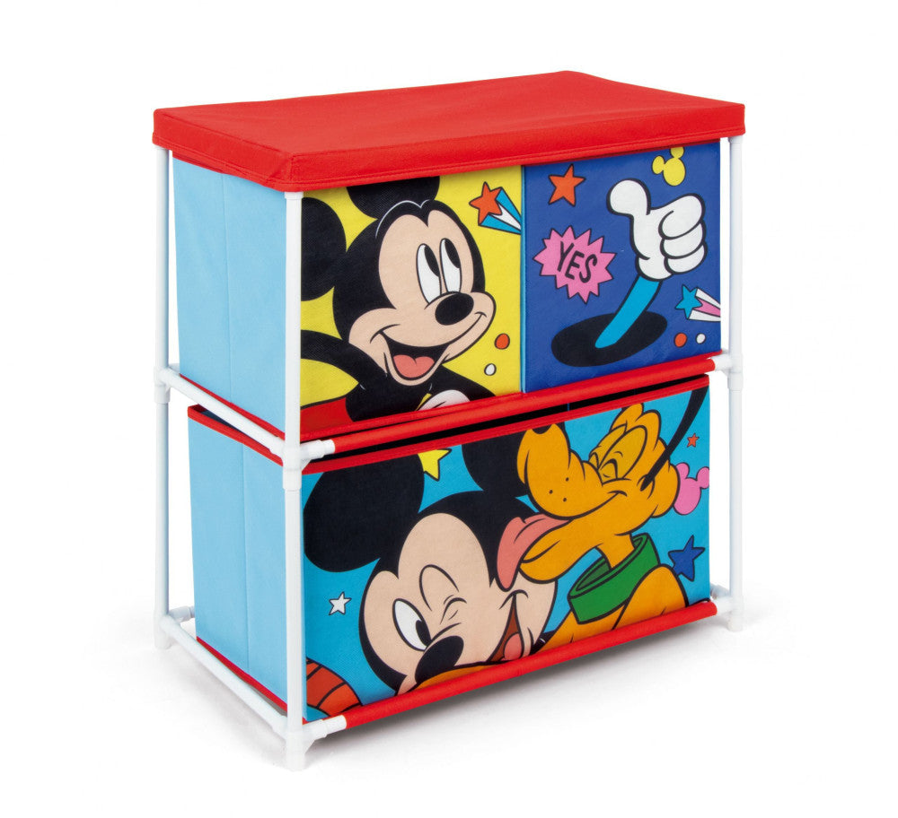 Disney Mickey Pluto Spielzeugaufbewahrungsständer mit 3 Fächern Spielzeugaufbewahrung für Kinder – 53 × 30 × 60 cm