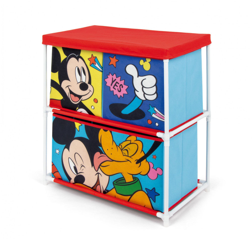 Disney Mickey Pluto Spielzeugaufbewahrungsständer mit 3 Fächern Spielzeugaufbewahrung für Kinder – 53 × 30 × 60 cm