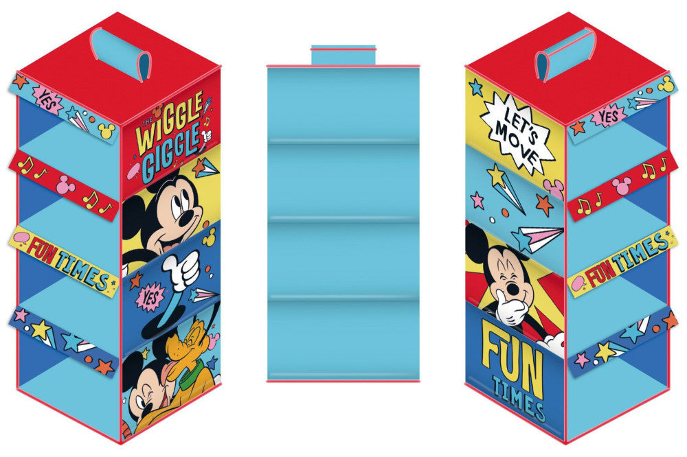 Disney Mickey hängender Schrankorganizer 4 Abschnitte Organizer für Kinder – 29 × 28 × 71 cm