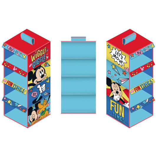 Disney Mickey Hanging Wardrobe Organizer 4-Section Organizer for Kids - 29 x 28 x 71 cm