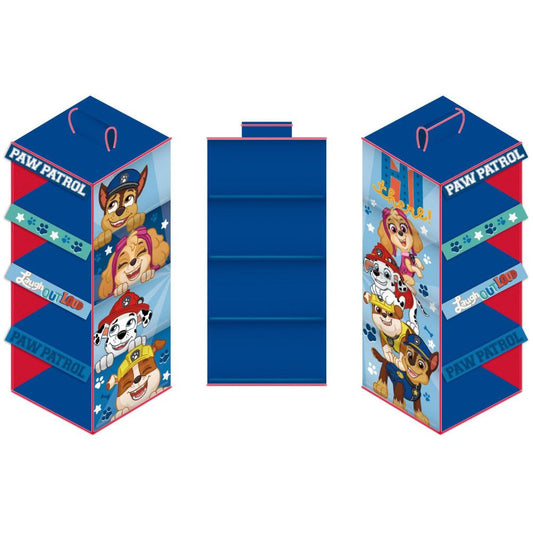Pat' Patrouille Organisateur de Rangement Suspendu 4 Compartiments pour Enfants – 29 × 28 × 71 cm
