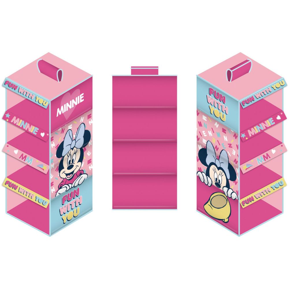 Disney Minnie Armoire suspendue - Organisateur à 4 sections pour enfants - 29 × 28 × 71 cm