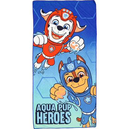 Serviette de bain Paw Patrol Aqua (séchage rapide) en polyester pour enfants – 60 × 120 cm