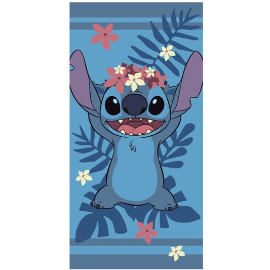 Disney Lilo and Stitch Wreath, Polyester Kids Beach Towel – 70 × 140 cm