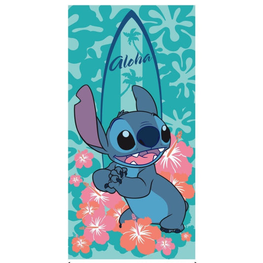 Disney Lilo and Stitch Aloha Surfer, ( ) Polyester Kids' Beach Towel - 70 x 140 cm