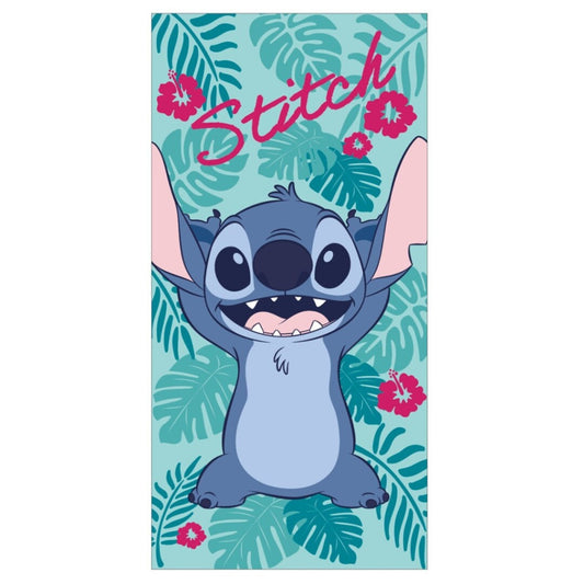 Disney Lilo and Stitch Happy, (Fast Dry) Polyester Kids' Bath Towel – 70 × 140 cm