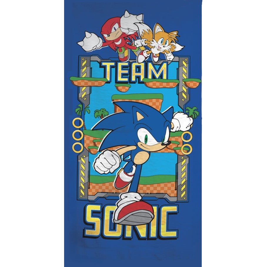 Sonic the Hedgehog Badehandtuch, (Schnell Trocknend) Badetuch für Kinder aus Polyester – 70 × 140 cm