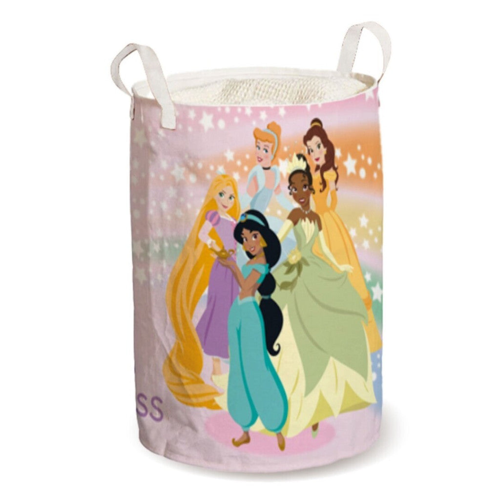 Corbeille à linge et boîte de rangement Disney Princess Stars pour enfants – 52 × 30 cm