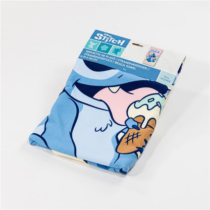 Disney Lilo and Stitch Beach Ice Cream Bath Towel, (Fast Dry) Polyester Kids' Bath Towel – 70 × 140 cm