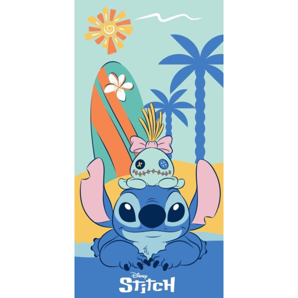 Disney Lilo and Stitch Island Day, (Fast Dry) Polyester Kids' Beach Towel – 70 x 140 cm