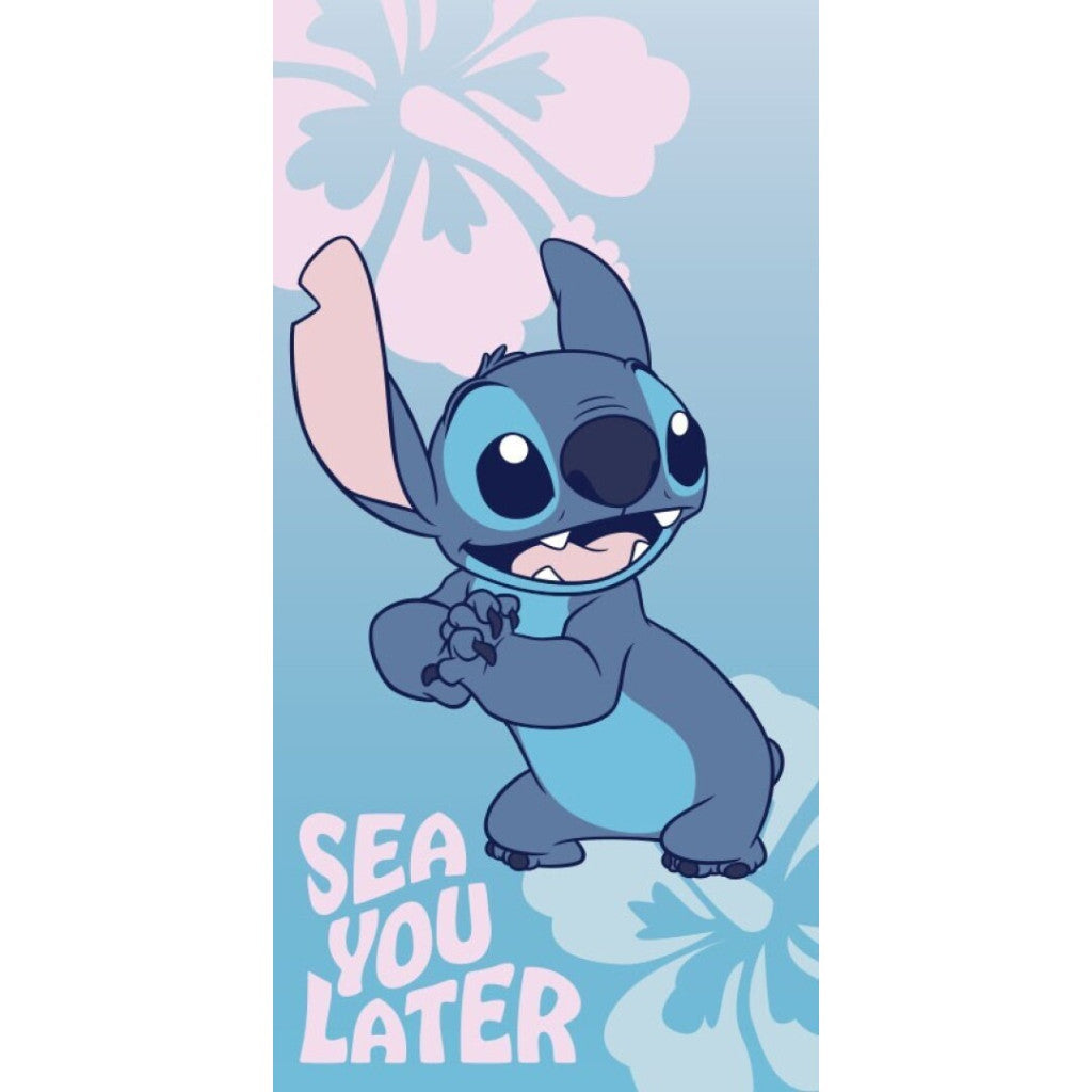 Disney Lilo und Stitch Sea You Later , (Fast Dry) Badetuch für Kinder aus Polyester – 70 × 140 cm