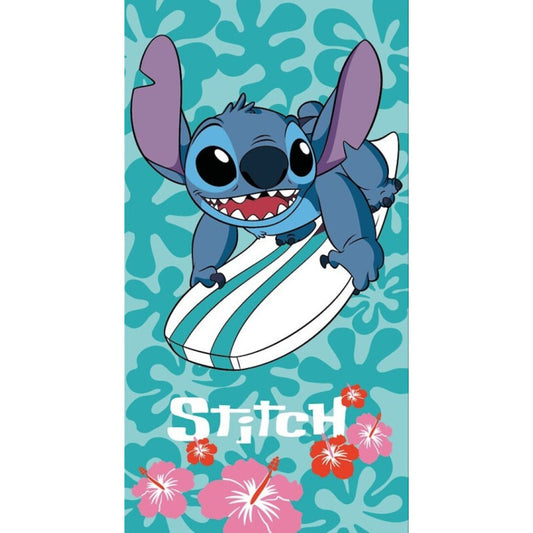 Disney Lilo and Stitch Surfing, (Fast Dry) Kids' Polyester Beach Towel - 70 × 140 cm