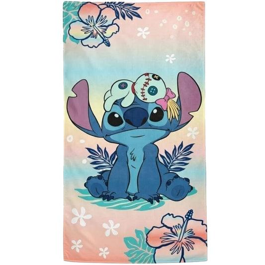 Disney Lilo and Stitch Flower Island, Polyester Kids' Beach Towel – 70 x 140 cm