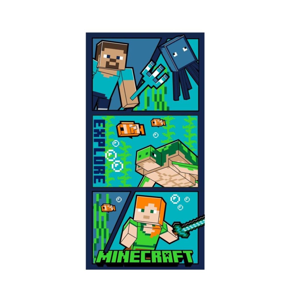 Minecraft Explore , ( ) Badetuch für Kinder aus Polyester – 70 × 140 cm