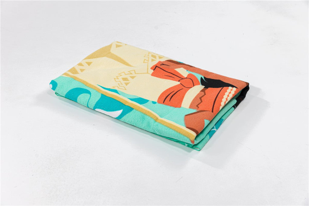 Disney Vaiana Raised Sea , ( ) Badetuch für Kinder aus Polyester – 70 × 140 cm