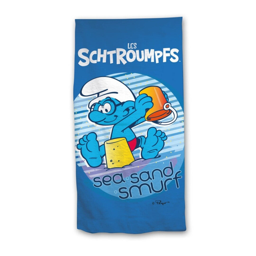 Die Schlümpfe Sea Sand , ( ) Badetuch für Kinder aus Polyester – 70 × 140 cm