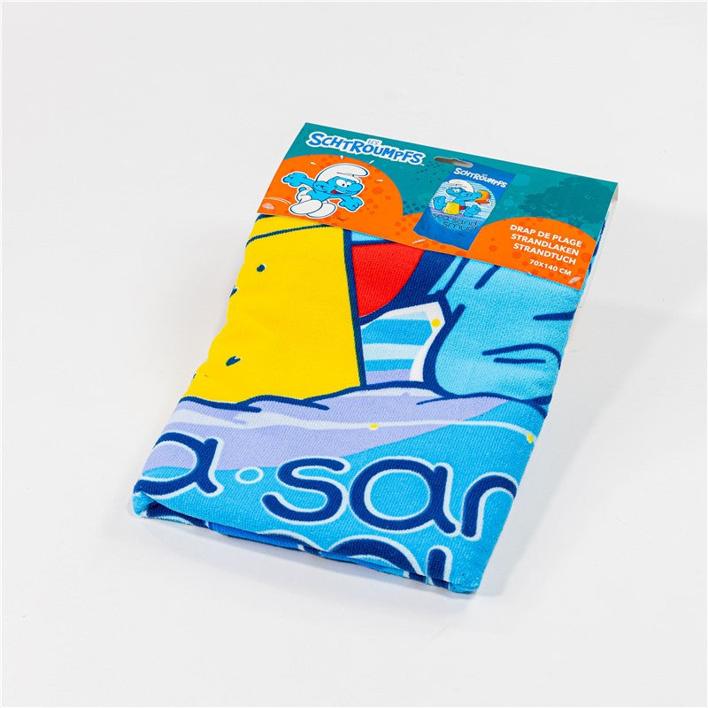 Die Schlümpfe Sea Sand , ( ) Badetuch für Kinder aus Polyester – 70 × 140 cm