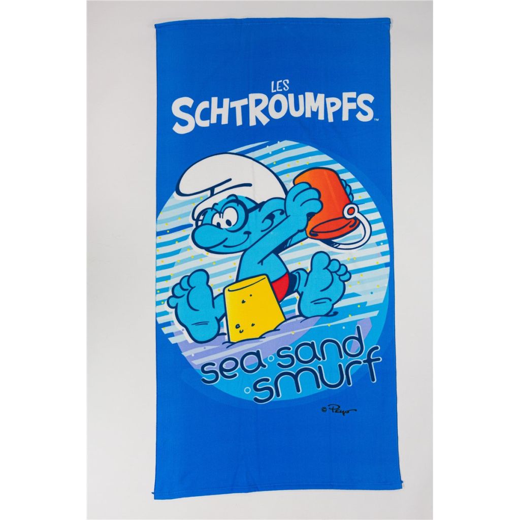 Die Schlümpfe Sea Sand , ( ) Badetuch für Kinder aus Polyester – 70 × 140 cm
