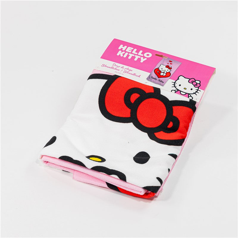 Hello Kitty Love Bath Towel, (Fast Dry) Kids' Polyester Bath Towel – 70 × 140 cm