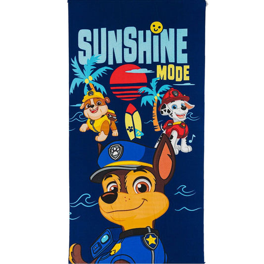 Paw Patrol Sunshine Mode, serviette de bain en polyester à séchage rapide pour enfants – 70 × 140 cm