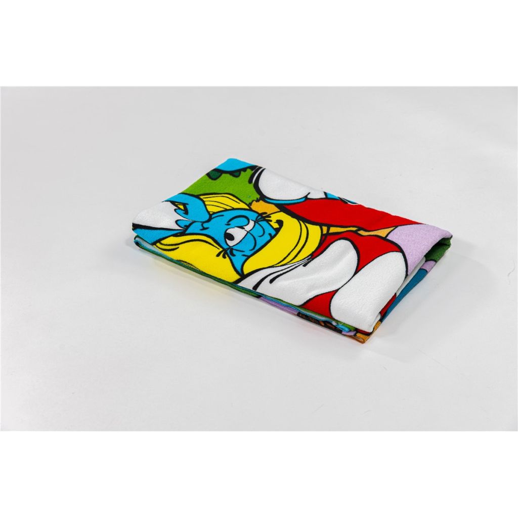 Les Schtroumpfs Village Life, ( ) Drap de bain en polyester pour enfants – 70 × 140 cm