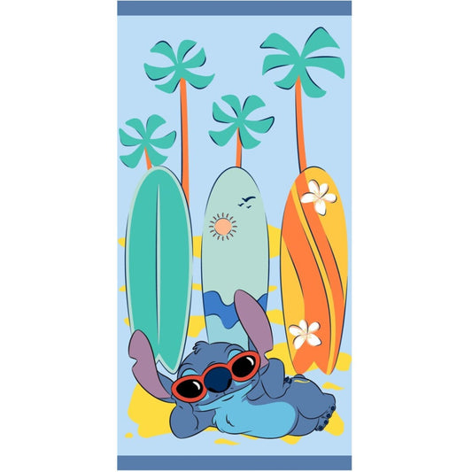 Disney Lilo and Stitch Surf Paradise, (Fast Dry) Polyester Kids' Beach Towel – 70 × 140 cm